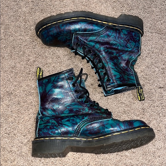 Dr. Martens VTG Vintage Made in England MIE 1460 Rub Off Tie Dye Marble Boot UK5 - Picture 4 of 10